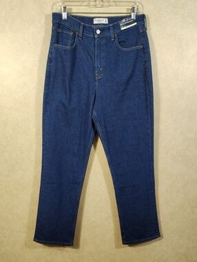 H196 Abercrombie & Fitch 90's Straight Ultra High Rise Blue Jeans 30S 10S NWT